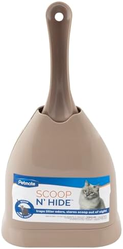 Petmate Scoop N' Hide Cat Litter Scoop with Discreet Holder; Titanium