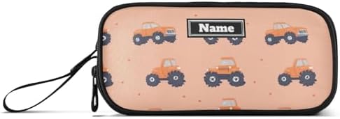 KLL Custom Large Capacity Pencil Bag Girls Cute Pencil Case High School Portable trucks Car Peach