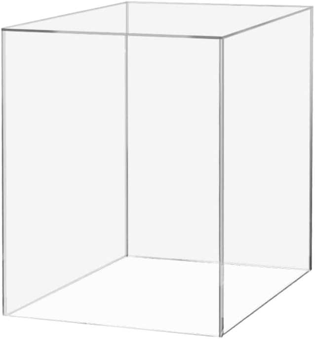 Marketing Holders 12" x 12" x 16" Clear Acrylic Display Box with One Open Side No Lid Versatile Tall Retail Product Riser Storage Bin or Wedding Floral Centerpiece Pedestal