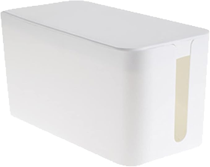 Cable Management Box,Power Cover Surge Protector for Desk Small White | Cable Organizer Box to Hide Wires,Power Strip Storage, Router Organizer, Desktop Tidy,Surge Protector
