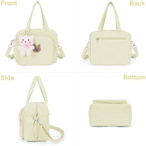 Lushandy Baby Diaper Bag Tote, Mom Bag Crossbody Diaper Bags Baby Travel Bags for Girl Pañaleras Para Bebe (Yellow, Small)