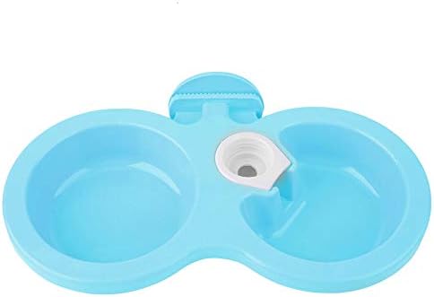 Zerodis Puppy Double Bowl, Bite-Resistant, Non-Toxic, Stainless Steel Dog Feeder, Hanging Design, Blue