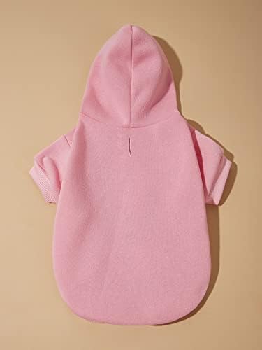 QWINEE Basic Dog Hoodie Sweatshirt Puppy Sweater Warm Cat Costumes Pet Clothes for Chihuahua Puppy Kitten Small Medium Dogs Light Pink X-Large