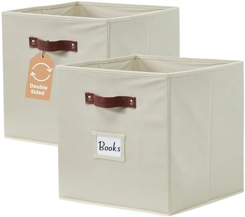 DECOMOMO Storage Bins, Cube Storage Bin with Labels