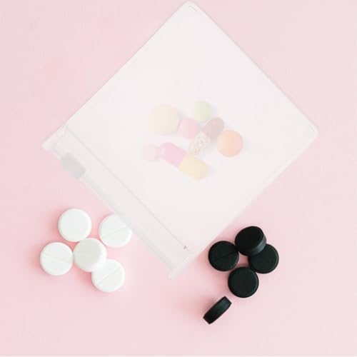 24pcs Mini Eva Sealable Pill Bags Small Medication Pouches 7.6x7cm Travel Pills Organizer Re-sealable Storage for Daily Medicine and Pet