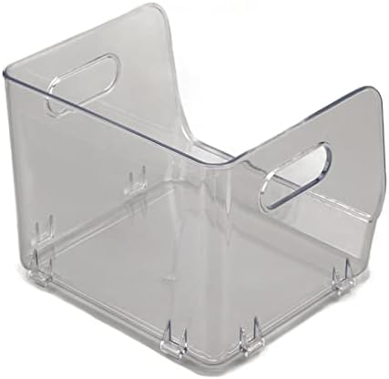 Transparent Stackable Storage Container with Double Handles Small PET Organizer for Office Bedroom Living Room Green (Small Size Transparent White)