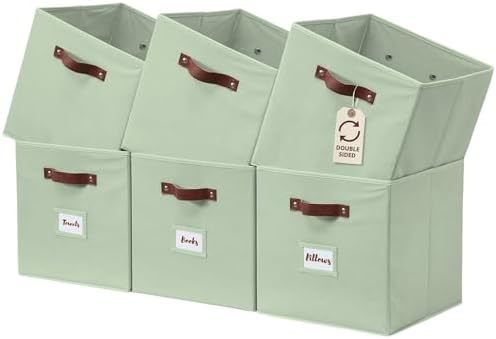 DECOMOMO Storage Bins, Cube Storage Bin with Labels