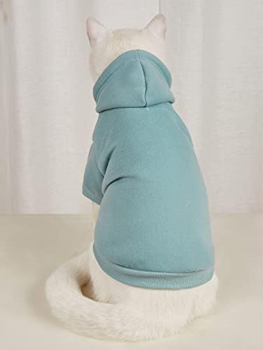 QWINEE Basic Dog Hoodie Sweatshirt Puppy Sweater Warm Cat Costumes Pet Clothes for Chihuahua Puppy Kitten Small Medium Dogs Multicolored X-Large