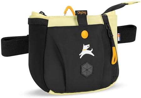 OllyDog Backcountry Day Bag | Dog Training Treat Pouch | Eco-Friendly Recycled Fabric Fanny Pack with Zipper Closure, Built-in Poop Bag Dispenser & Adjustable Waist Belt (Sol)