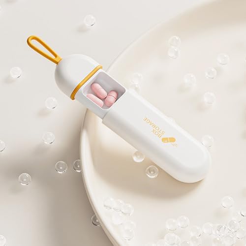 Cute Pill Organizer, Daily Small Size Pill Case, Compact Portable | Medicine Box for Vitamins, Medications, Fish Oils, Supplements, Capsules, 3 Compartment Perfect for Pocket Purse Bag, Orange