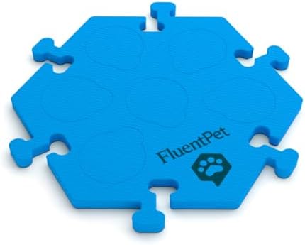 FluentPet Compact HexTile | Accessory Dog and Cat Button Learning Kits | Can Hold Up to 6 Sound Buttons | Soft, Durable, and Non-Slip | Gift for Pet Lovers | Comes in 12 Colors (Blue)