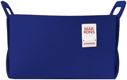 Collapsible Felt BLUE Storage Bin Large 14.6"x9.4"x9.4" – Foldable Basket with Handles for Closet, Laundry Room Organization, Toy Storage, Decorative Storage Bins for Shelves, Nursery Storage