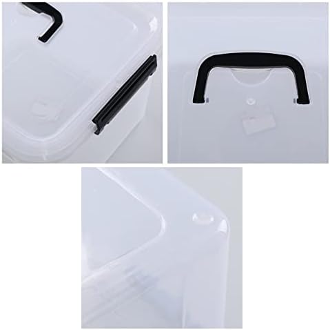 4-Pack 10.5 Quart Clear Plastic Latch Storage Boxes with Lid