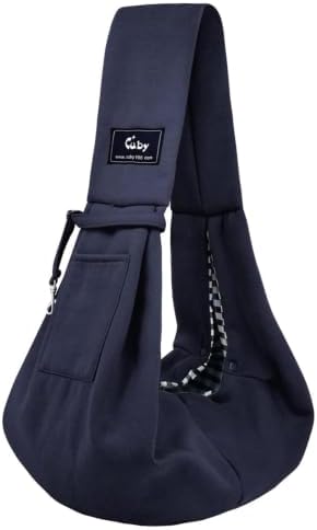 CUBY Dog and Cat Sling Carrier - Hands Free Reversible Pet Papoose Bag - Soft Pouch and Tote Design - Suitable for Puppy, Small Dogs Cats Outdoor