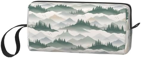 Mountain Landscape Makeup Bag for Women, Small Travel Cosmetic Pouch with Zipper, Compact Makeup Organizer Bag for Purse, Toiletries, Skincare & Daily Essentials