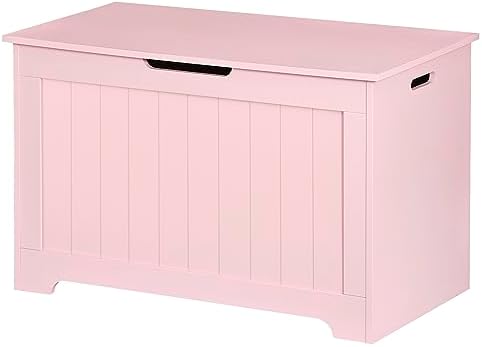 Wooden Storage Chest,30/40 Inch Storage Trunk w/2 Safety Hinges, Storage Bench, Modern Lift Top Chest Box Organizer (Pink, 30 L x 15.7 W x19 H Inch)