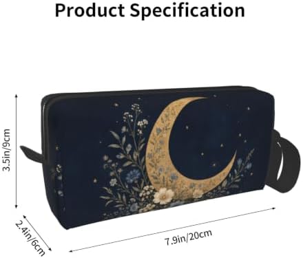 Moon Small Makeup Bag, 600D Oxford Cosmetic Pouch for Women | Moon Cosmetic Bag and Toiletry Pouch with Double-Sided Print and Foam Padding for Women, Travel, Gym, Weekend and Daily Use