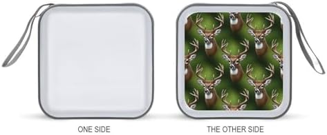 40-Disc CD/DVD Organizer Wallet Hunting Deer, Heavy-Duty Hard Plastic Binder, Portable Storage Case with Carry Strap for Car
