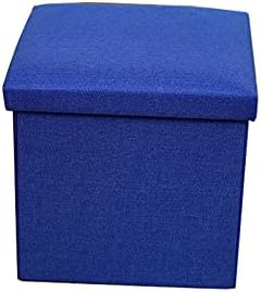 Storage Ottoman Bench 48x30x30cm Small Footstool with Linen Fabric Removable Lid Portable Foot Rest for Living Room Dorm Office Ideal for Couch Desk and Dogs