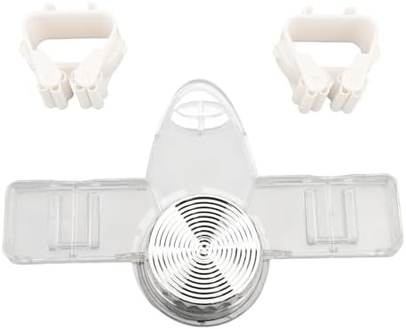Wall Mount Broom Holder, Powerful Suction Cup Organizer with Two Hangers, Sturdy PET Construction for Bathroom, Kitchen, Laundry Room (Clear White)