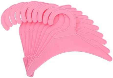 10pcs Small Plastic Pet Hangers for Dog and Cat Clothes, Sturdy Puppy Apparel Hanger Set, ’ Closet Organizer for Small Pets, Bright Pink