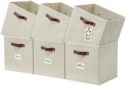 DECOMOMO Storage Bins, Cube Storage Bin with Labels