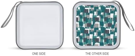 Portable Hard Shell DVD Storage Teal Grey Turquoise, 40-Disc Binder with Carry Strap, Protective Case for Movies Music Travel