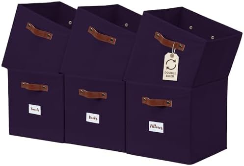 DECOMOMO Storage Bins, Cube Storage Bin with Labels