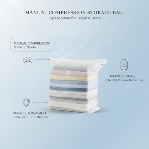 3D Cubic Profile Space Saver Bags, Manual Compression Storage for Travel and Closet Organization, Durable PET PE Material (1 PC)
