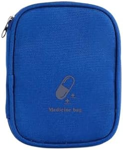 Portable Mini First Aid Pouch, Empty Travel Medicine Bag Pills Pocket for Travel School Home (Dark Blue)