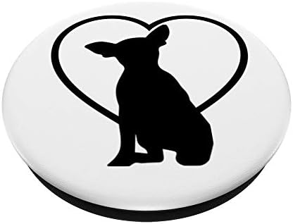 Chihuahua Lovers Dog in a Heart Pet Lover Black & White PopSockets PopGrip: Swappable Grip for Phones & Tablets
