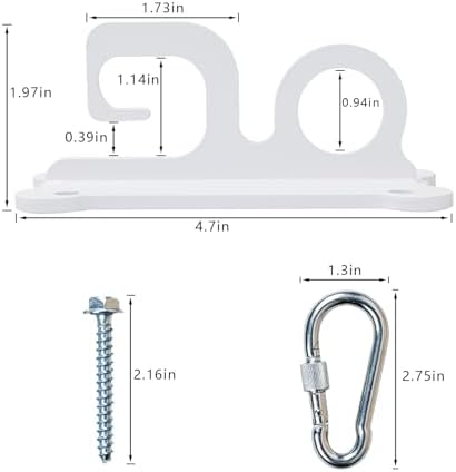 ESPETS Dog White Tie Out Wall Hook Anchor, Secure Dog Leash Holder