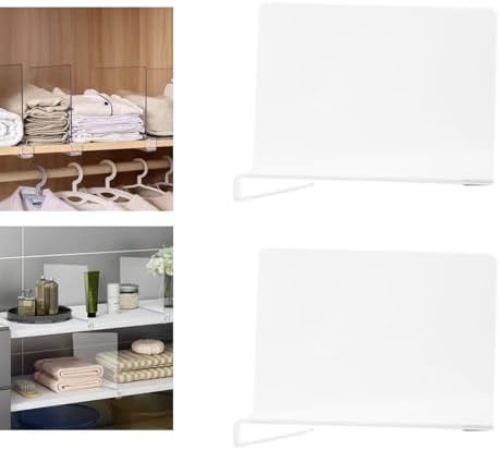 Luqeeg Closet Shelf Divider, Quick Installation and Easy Removal Portable PET Transparent Closet Shelf Separator for Wardrobe Cabinet Book Shelves Item Rack Organization