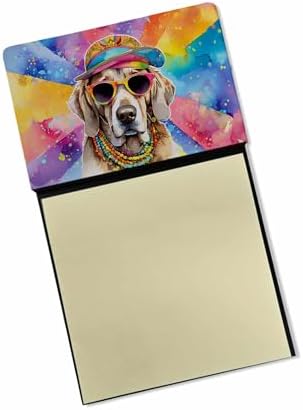 Caroline's Treasures Weimaraner Hippie Dawg Sticky Note Holder Refillable Dispenser Self-Sticky Note Pads, Memo Pads Blank Desk Accessories