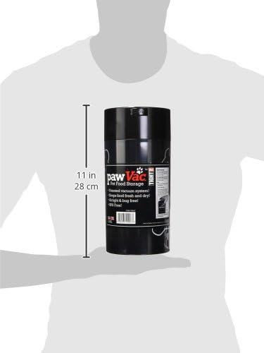 Tightpac Pawvac 5 to 24 Ounces Container, Airtight Pet Food and Treats Storage Jar - Patented Vacuum Seal Container for Pet Food, Treats and other Dry Goods - Black with Treats