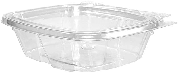 8oz Tamper Resistant Clear Pet Hinged Clamshell Takeout Container - For Salads, Fruits, Delis, and Desserts - For Bakery, Restaurants, Grocery, Grab and Go Meals (400 Pack)