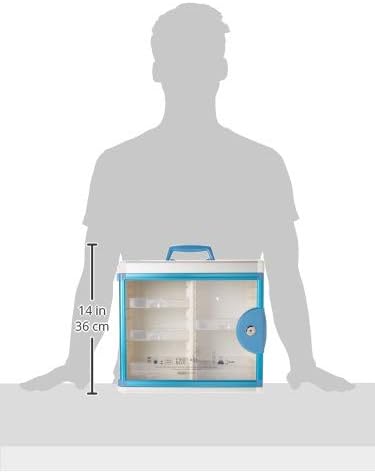 Lockable Medicine Cabinet with 5 Removable Trays, Wall Mounted & Portable Locking Medicine Cabinet Organizer with Key Lock for Home, Bathroom, Office - Aluminum Alloy Frame(13.6x13.4x6.5Inch)