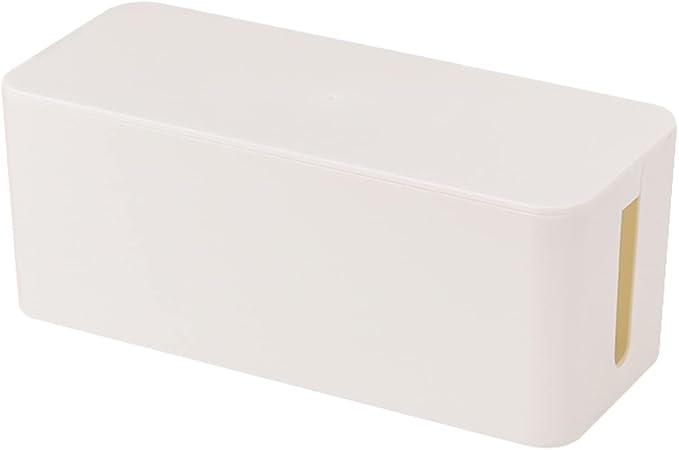 Cable Management Box,Power Cover Surge Protector for Desk Large White | Cable Organizer Box to Hide Wires,Power Strip Storage, Router Organizer, Desktop Tidy,Surge Protector