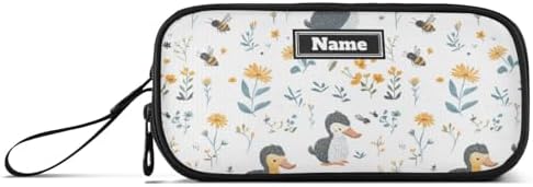 KLL Custom Large Capacity Pencil Pen Case Teen Pencil Case with Compartments Kindergarten with Zipper Sweet Platypus White