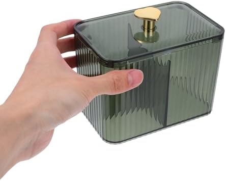 Divided Cotton Pad Holder Pet Green Organizer for Bathroom