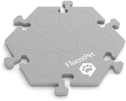 FluentPet Compact HexTiles,Accessory Dog and Cat Button Learning Kits,Can Hold Up to 6 Sound Buttons,Soft, Durable, and Non-Slip,Comes in 12 Colors (Light Gray)