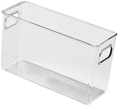 Rengue Phone Case Storage Box Clear PET Desk Organizer 26x10x15cm Transparent Holder for Phone Cases and Stationery Portable Storage for Office Study Desk Cabinet