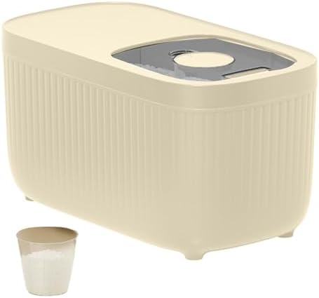 Airtight Rice Storage Container, Dry Food Dispenser with Transparent Sealed Lid for Kitchen Pantry Organization for Storing Rice, Cereal, Flour, Pet Food and Other Dry Ingredients (Beige, M)