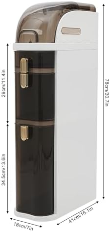 Narrow Slim Storage Cart Bathroom Floor Cabinet with 4 Wheels Bathroom Slim Plastic Storage Cabinet with Clear Drawers & Toilet Paper Holder for Small Spaces Kitchen Laundry (3 Drawers)