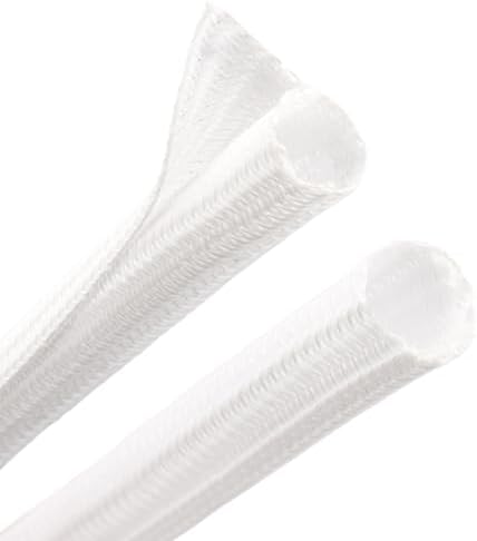 25ft PET Braided Cable Sleeve 3/4 inch(19mm) Wire Protector Cable wrap Wire Covers for Cords Cable Sleeves Cord Management Cable Management Sleeve(White)