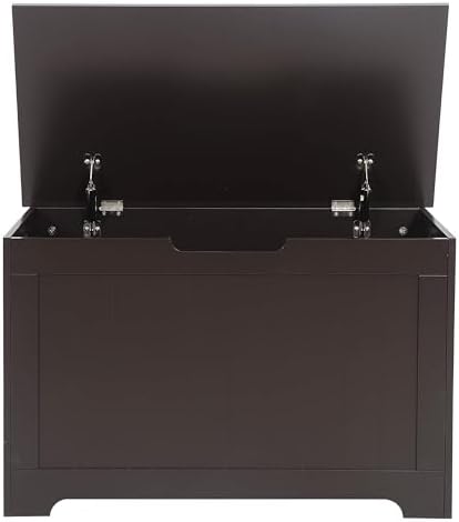 30 Inch Wooden Storage Chest, Storage Trunk w/2 Safety Hinges,Storage Bench,Modern Lift Top Chest Box Organizer for Entryway,Living Room, Bedroom,Brown