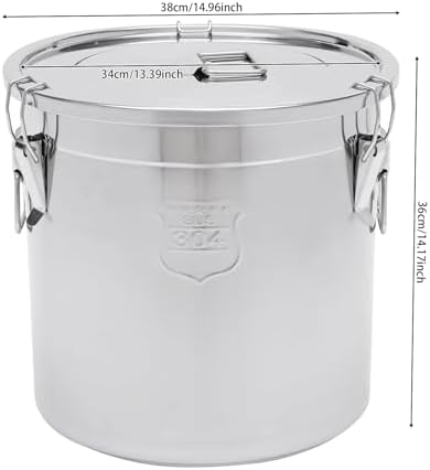 304 Stainless Steel Airtight Canister w/Lid(33L/8.71Gal)