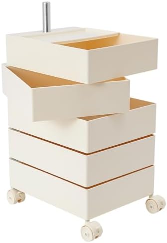 Storage Cabinet 360° Rotating Sofa Side Cabinet (White)