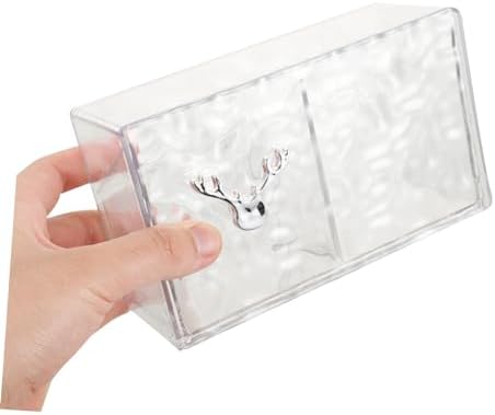 Beaupretty Wall Mounted Cotton Pad Holder Durable Makeup Organizer for Bathroom Space Saving Storage Box for Cotton Swabs and Beauty Accessories Easy Sturdy Pet Material