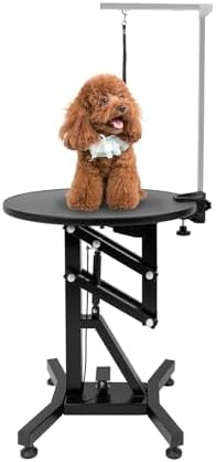 24" Lift Dog Grooming Table with Adjustable Overhead Arm & Tool Organizer | Rotating Pet Grooming Table | 110 Lbs Load Capacity | Adjustable Height 27.56-40.16in | For Small & Medium Pets